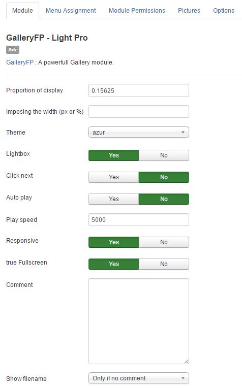 Module options