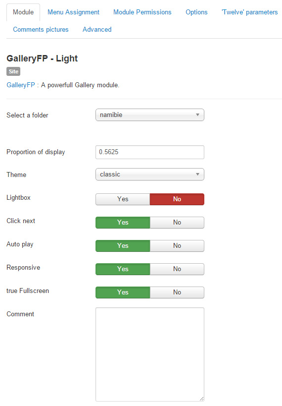 Module parameters